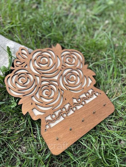 Настенная ключница из дерева Деревянный органайзер для ключей Держатель для хранения Персонализация | Зображення 3