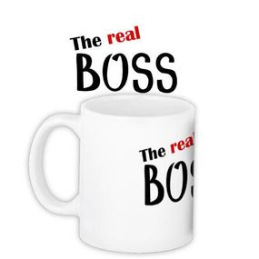 Кружка с принтом The real boss 330 мл (KR_PAR009)