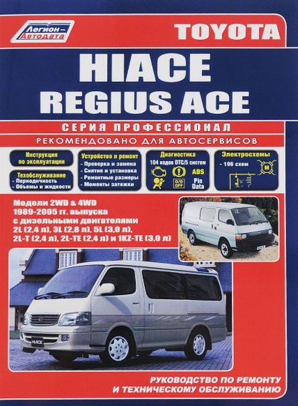 Toyota Hiace / Regius Ace. Посібник з ремонту й експлуатації. Книга