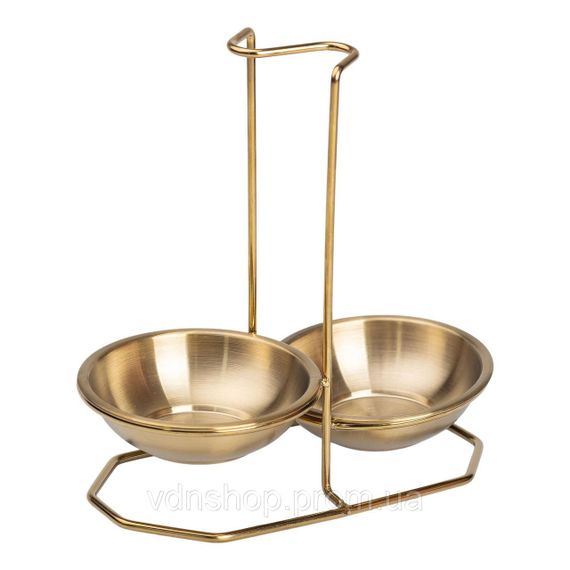 Вертикальная подставка для половника или ложек 20×12.5×19.5 см из нержавеющей стали Золото HP-19-14 | Зображення 1