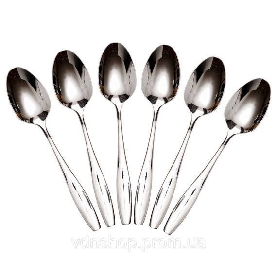 Набір столових ложок 6 штук з нержавіючої сталі 20 (см) Срібло HP-8-17