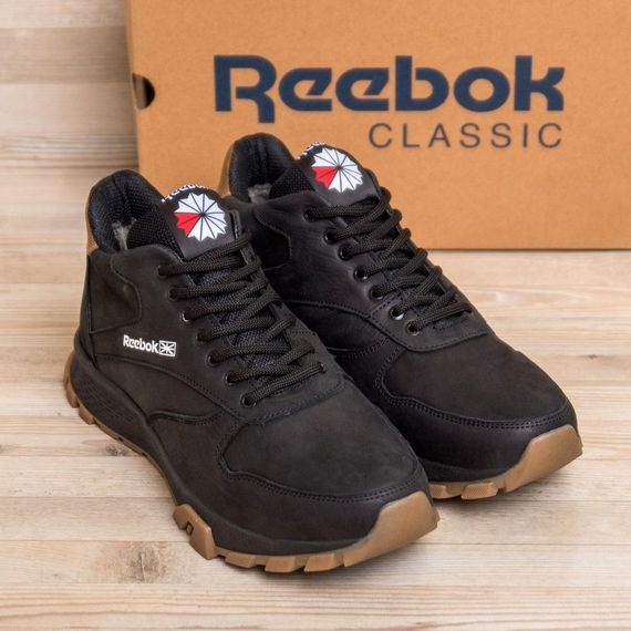 шкіряні зимові кросівки  Reebok чорні | Зображення 4