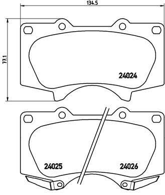Колодки тормозные передние дисковые BREMBO, P83102 | Зображення 1