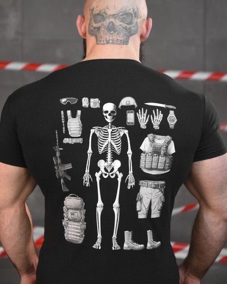 Тактична ХЛОПКОВА футболка NECRONIMICON скелет black НП5204 | Зображення 3