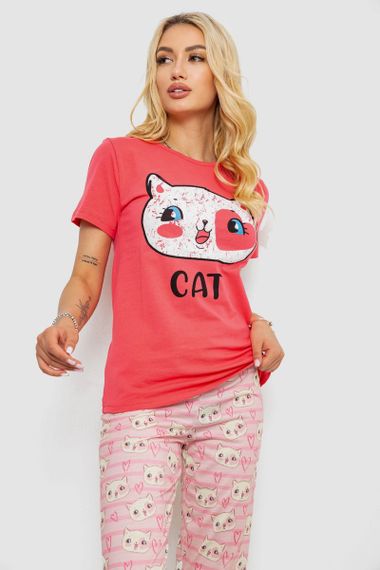 Пижама женская с принтом, цвет розовый, 243R15733 | Зображення 1