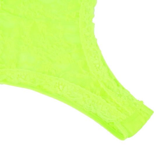 Комплект кружевной Star Night, боди с V-образным вырезом и чулки, салатовый sexstyle | Зображення 8