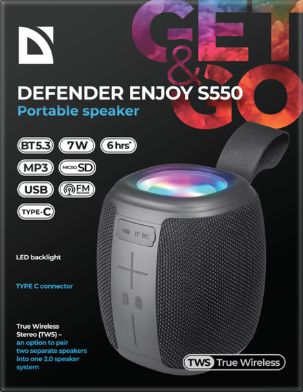 Портативна акустика Defender Enjoy S550 Black (65553) | Зображення 8