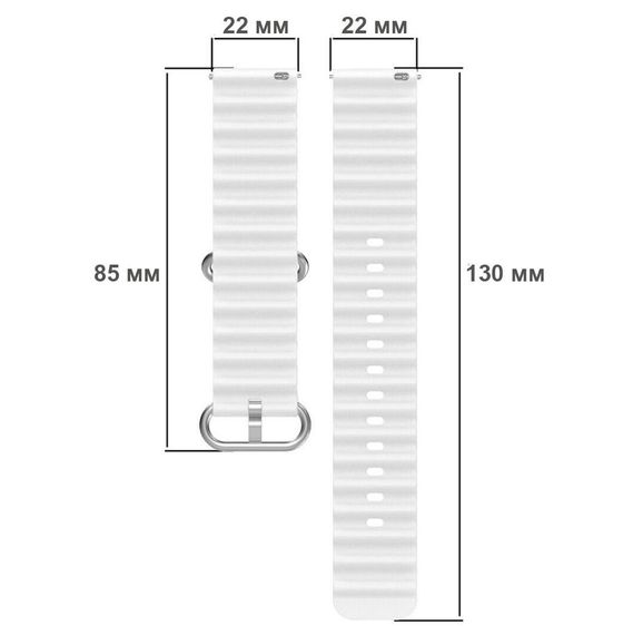 Ремінець силіконовий Primolux Ocean для годинника Samsung Galaxy Watch 46 mm SM-R800 - White | Зображення 3