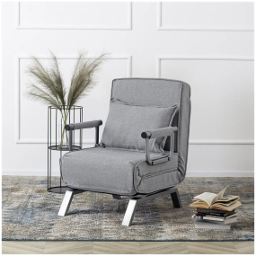 Розкладне крісло, розкладачка MEBEL ELITE BART, сірий (KR -80) (Сірий) (крісло-80/80/68; ліжко-190/80)