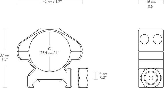 Кільця Hawke Precision Steel. d - 25.4 мм Low. Weaver/Picatinny | Зображення 1