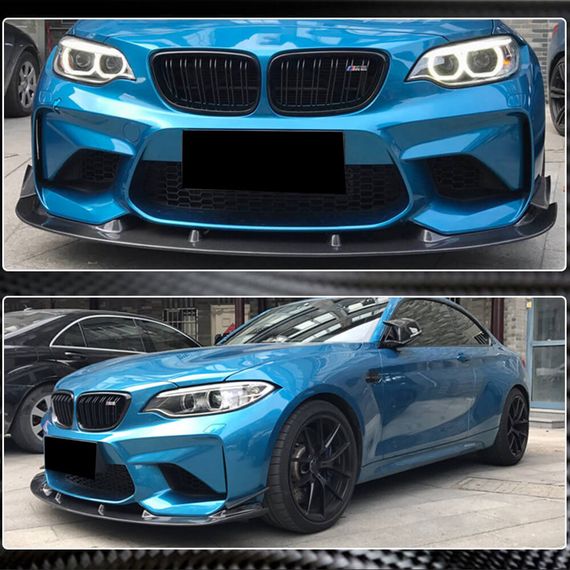Накладка на передній бампер Lip V6 (для F87 M2, Карбон) для BMW 2 серія F22/23 2014-2021 рр | Зображення 3