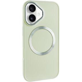 TPU чохол Bonbon Metal Style with MagSafe для Apple iPhone 16 (6.1") Білий / White