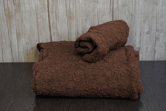 Жакардовий чохол на кутовий диван Roza без спідниці Коричневий | Зображення 2