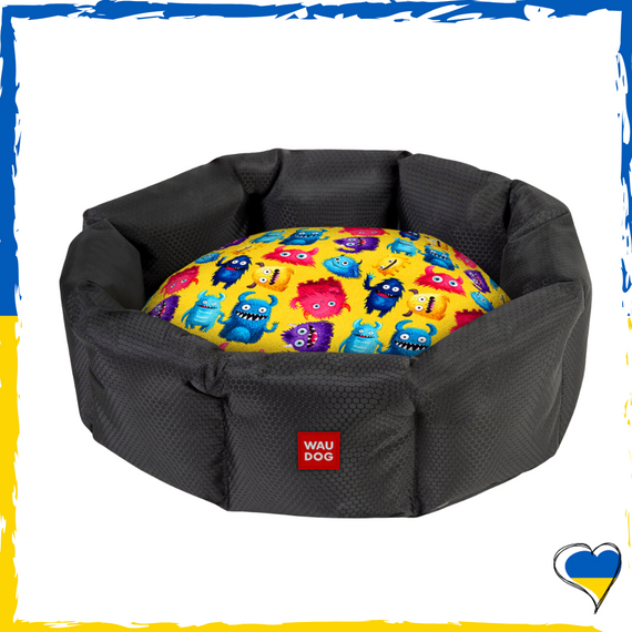 Леженка для собак WAUDOG Relax, рисунок "Мохнатые монстры"
