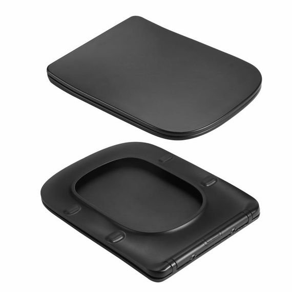 Унітаз підвісний Qtap Crow Ultra Quiet 485×340×290 мм, Matt Black, із сидінням Slim Duroplast/Soft-close/ Quick Release | Зображення 7