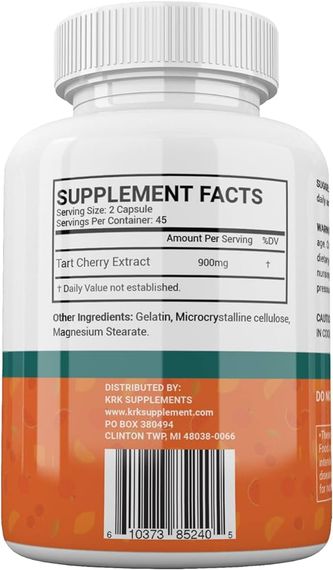 Екстракт терпкої вишні Krk Supplements Tart Cherry Extract 900 mg 90 caps | Зображення 1