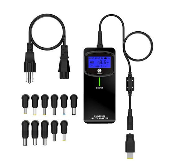 Універсальне АЗП 90W, LCD - дисплей, корпус - пласт, ручне регулювання, 8 роз'ємів BOX