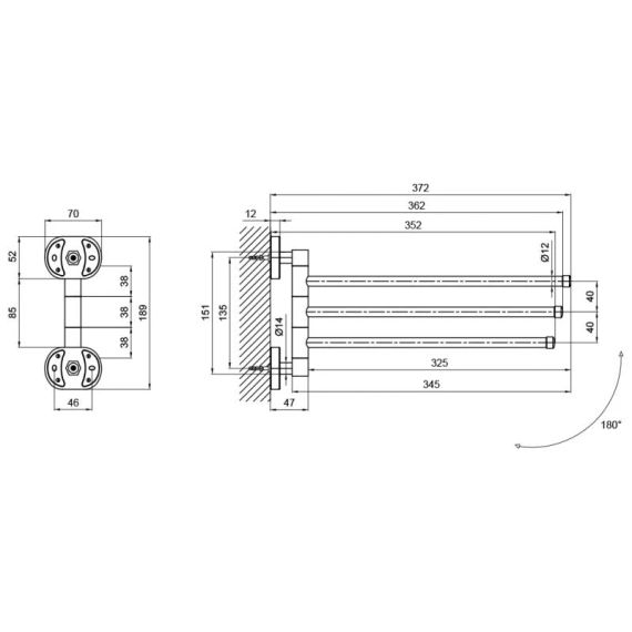 Держатель для полотенца Lidz Oreo 0703 тройной LDORE0703CRM22171 Chrome | Зображення 1