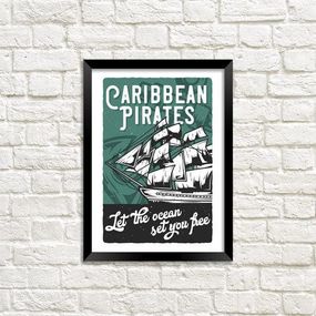 Постер в рамке Caribbean pirates 15x21 см, A5 (MT5_ART008_BL)