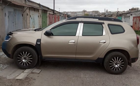Молдинг дверных стоек (6 шт, нерж.) для Renault Duster 2008-2017 гг