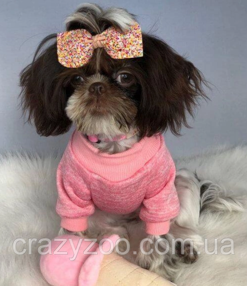 Кофта для собак та котів EcoToys Pink M ряба рожева A: 30 см B: 37 см C: 24 см M-7131 | Зображення 6