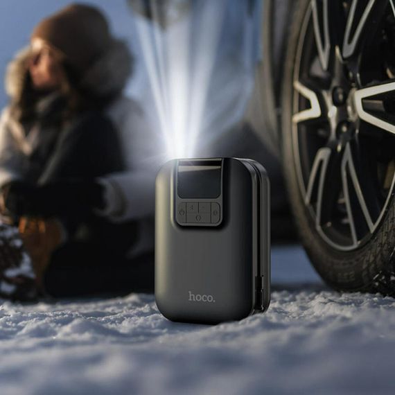 Автомобільний насос HOCO S53 Breeze portable smart air pump Black | Зображення 4