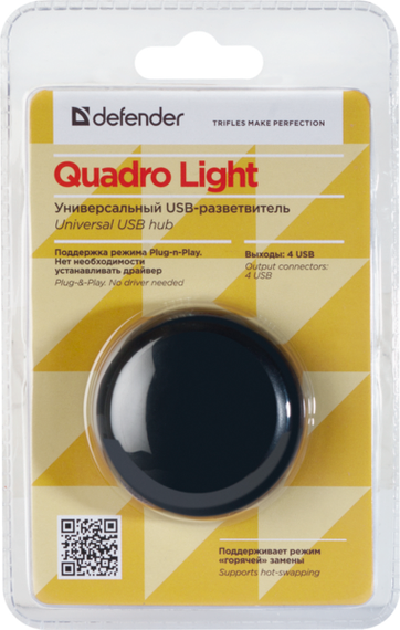 USB-хаб Defender Quadro Light 4xUSB 2.0 (83201) | Зображення 3