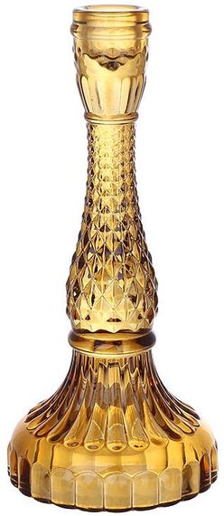 Свічник скляний "Crystal Glass" 22см, бурштиновий