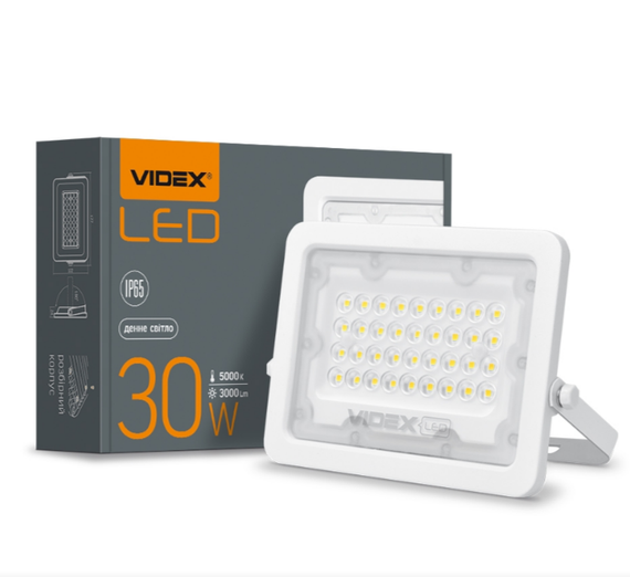 LED Прожектор 30W 5000К 220V білий VL-F2e-305W Videx