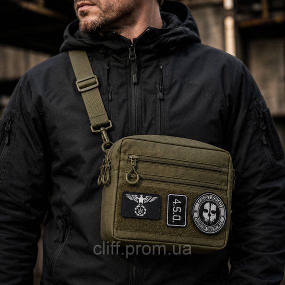 Чоловіча тактична сумка EDC Cordura 600D, сумка для патчів 25×20×5,5 см хакі | Зображення 3