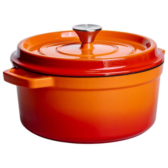 Кокотниця чавунна емальована 4,5 л, помаранчевий Yiwu HP-FLG-4 ORANGE | Зображення 5