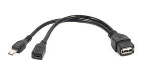 Кабель-адаптер USB OTG Cablexpert A-OTG-AFBM-04 для пристроїв, AF - Micro BM, 0.15 м.
