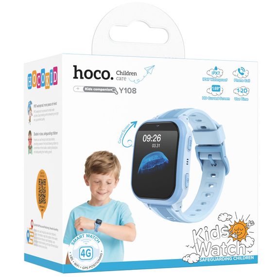 Дитячий cмарт-годинник Hoco Y108 4G with call function Blue | Зображення 2