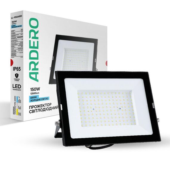 Світлодіодний прожектор Ardero LL-1150ARD 150Вт 6500K чорний