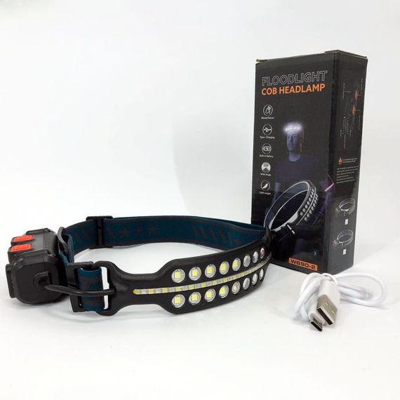 Фонарь налобный Bailong BL W690-2 аккумуляторный с датчиком движения и HX-931 красным светом | Зображення 3