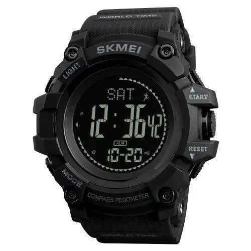 Чоловічий тактичний годинник SKMEI 1356BK BLACK | Годинник тактичний протиударний | Фірмовий DF-279 спортивний годинник | Зображення 2