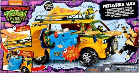 Черепашки-ніндзя Бойова машина Фургон доставки піци Оригінал TMNT Pizza Fire Delivery Van стріляє піцою | Зображення 8