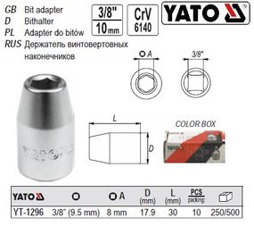 Тримач біт насадок YATO Польща M=3/8" 8 мм L=30 YT-1296