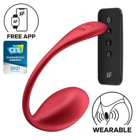 Віброяйце Satisfyer Shiny Petal, червоне