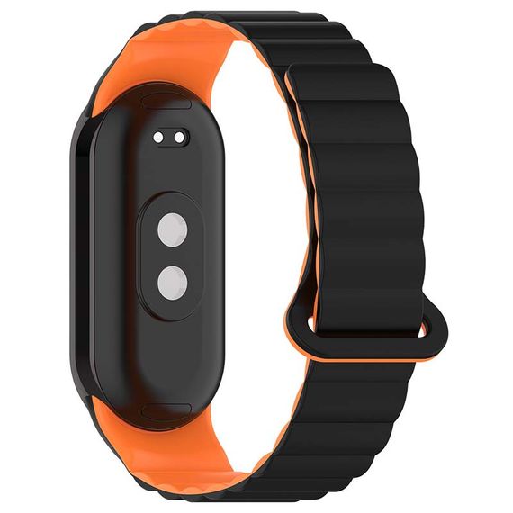 Ремінець Dual-color Magnetic для Xiaomi Mi Band 9/8 Black / Orange | Зображення 1