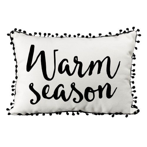 Подушка із мішковини з помпонами Warm season 45x32 см (43PHBP_24S003)