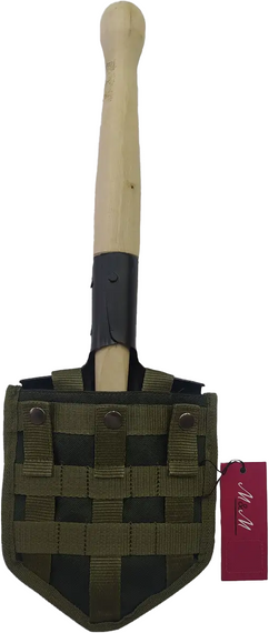 Саперна лопата М&М МСЛ50 Чорна в чохлі з MOLLE 2 Olive green Хакі (213358) | Зображення 1