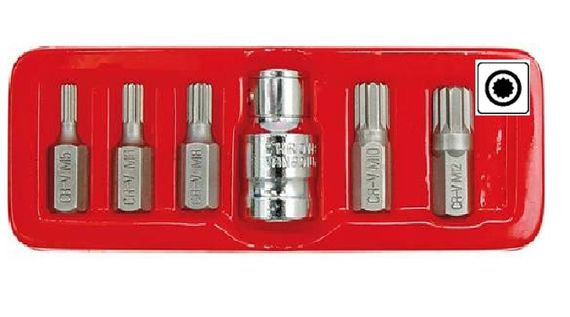 Набір насадки біти SPLINE спеціальні 1/2 6 штук VOREL-66760