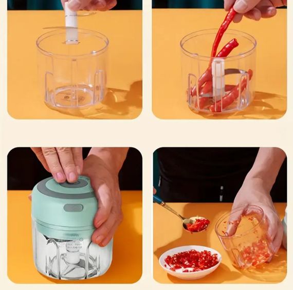 Мінібездротова електрична дробка для часнику, 250 мл, портативний подрібнювач, USB-зарядка | Зображення 5