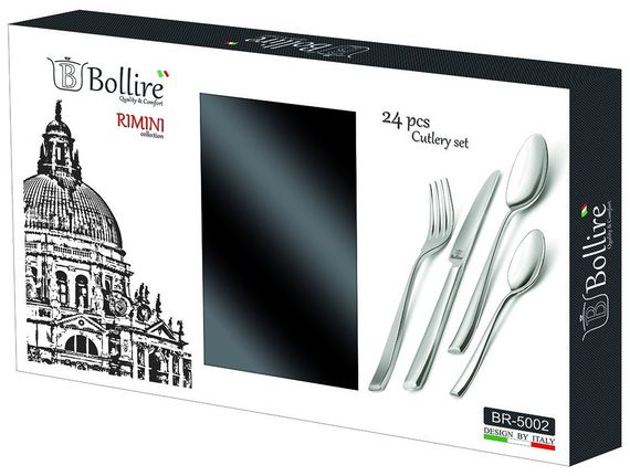 Набір столових приборів Bollire Rimini BR-5002, 24 предмети, нержавіюча сталь, для 6 персон | Зображення 1