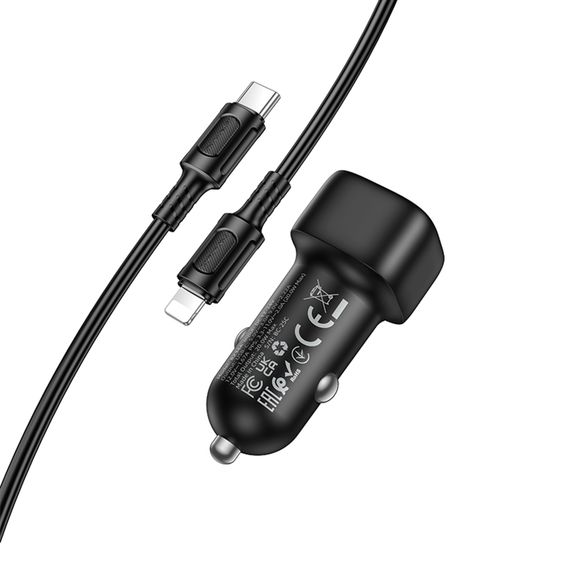 АЗП Borofone BZ34A Cloud PD20W (1USB-C) + кабель Type-C to Lightning Black | Зображення 4