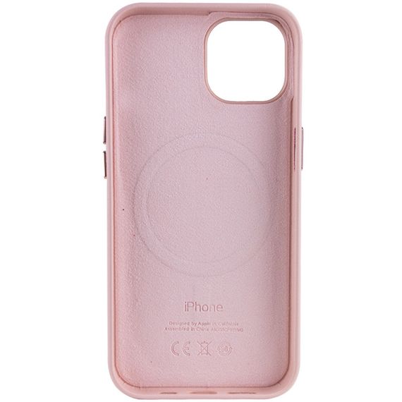 Кожаный чехол Leather Case (AA Plus) with MagSafe для Apple iPhone 14 (6.1") Sand Pink | Зображення 1