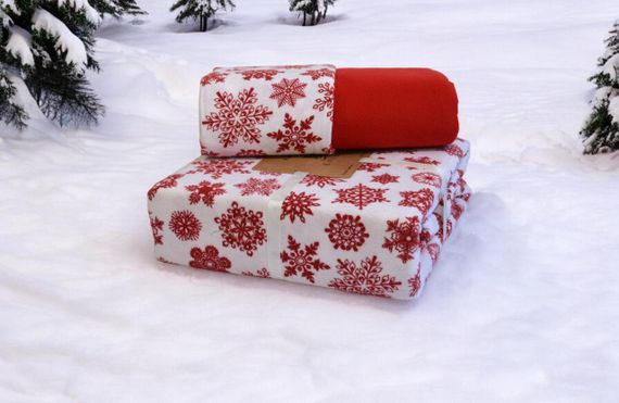 Комплект постільної білизни Kayra Flanel 200×220 см Kar Tanesi Kirmizi | Зображення 2