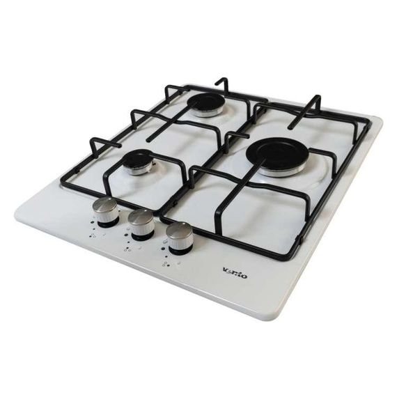 Газовая поверхность 3 конфорки Ventolux HG430-B3 S (WH) белая эмаль | Зображення 1