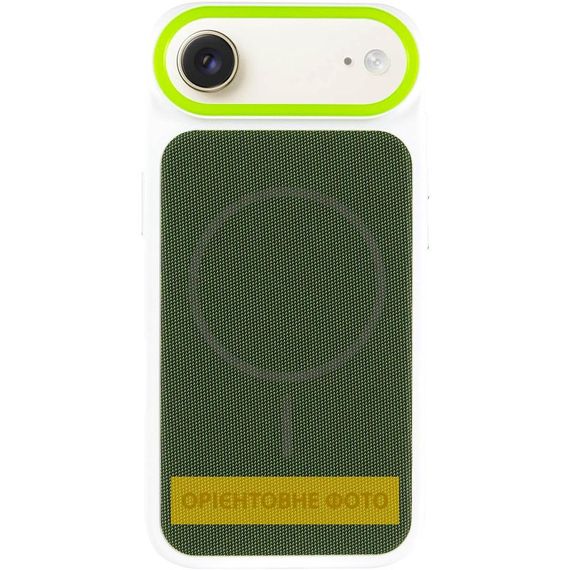 Чохол PC Textile Hybrid with Magnetic Fit для Apple iPhone 17 Air (6.5") White / Green | Зображення 1